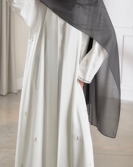 white pearl abaya
