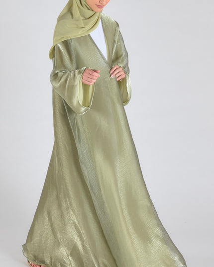 Organza Luxe Abaya - Olive