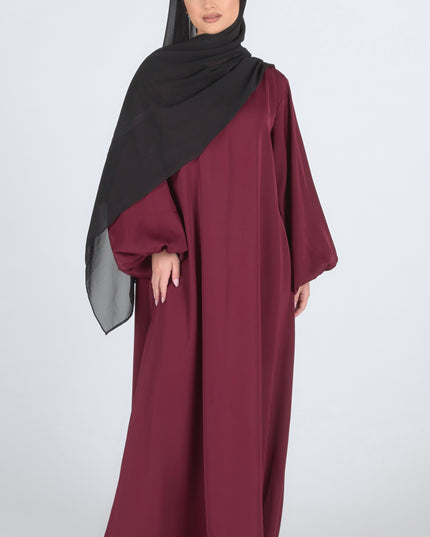 Maroon Flare Closed Abaya