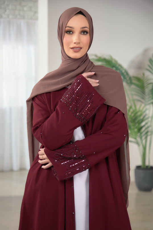 Lilly Abaya - Burgundy
