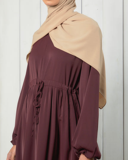 Yara Closed Abaya - Dark Maroon