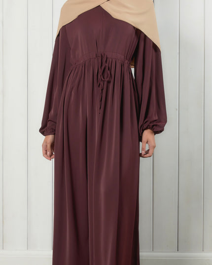 Yara Closed Abaya - Dark Maroon