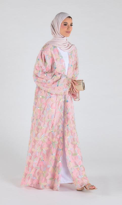 Summer Petal Net Abaya - Limited Edition