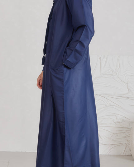 Men's Omani Thobe - Navy Blue
