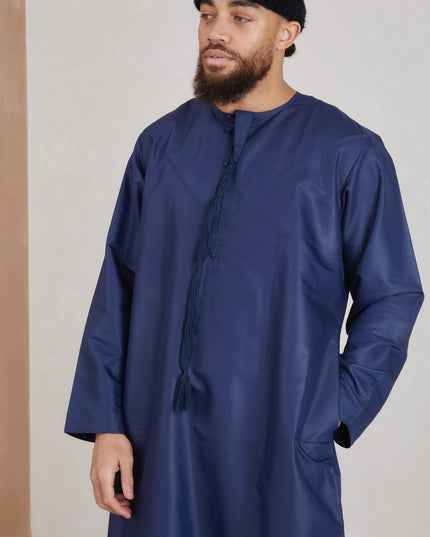 Men's Omani Thobe - Navy Blue