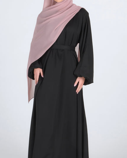 Black Flare Closed Abaya