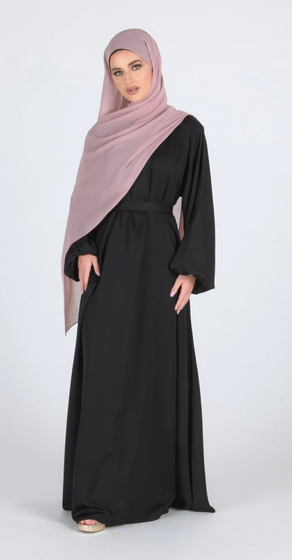 Black Flare Closed Abaya