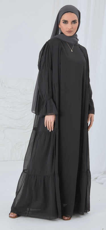 TWO PIECE CHIFFON ABAYA SET
