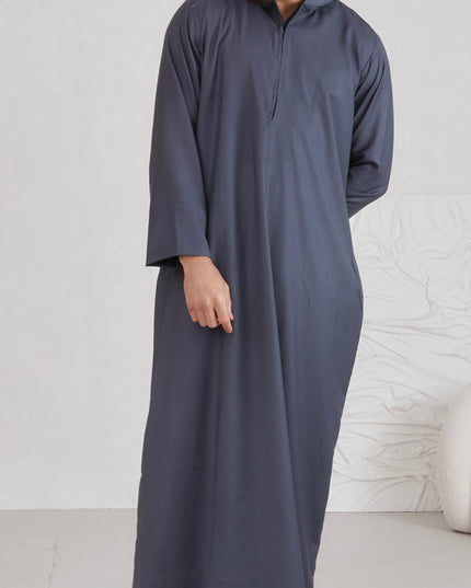 Men's Hooded Thobe - Grey