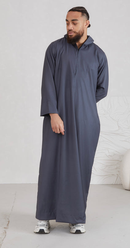 Men's Hooded Thobe - Grey