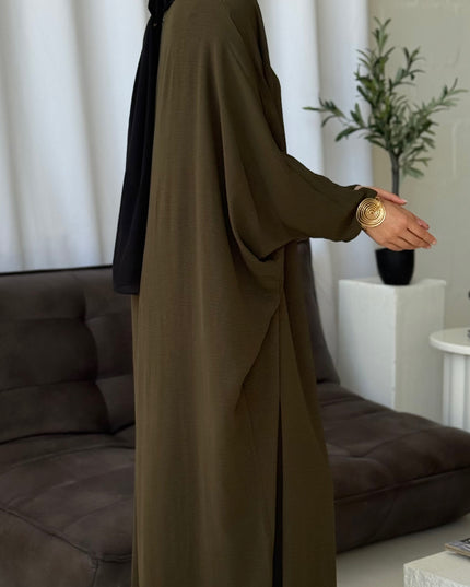Basic Batwing Abaya - Khaki