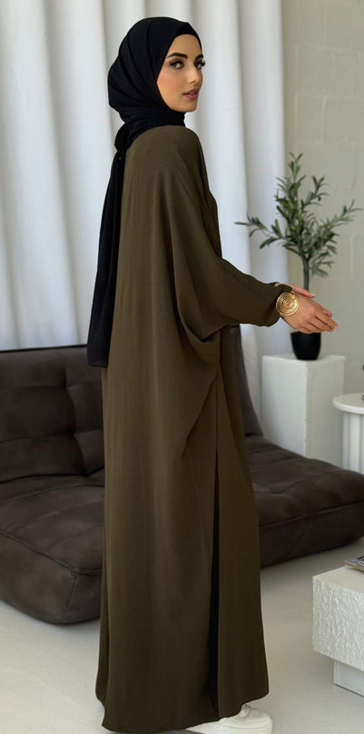 Basic Batwing Abaya - Khaki