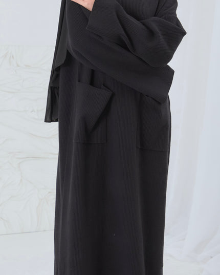 modest black jumper dress
