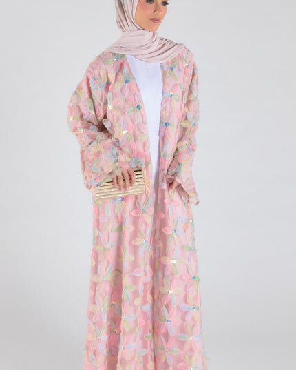 Summer Petal Net Abaya - Limited Edition