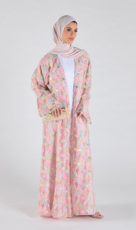 Summer Petal Net Abaya - Limited Edition