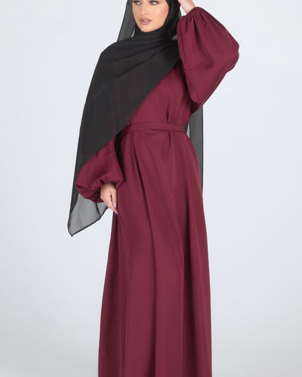 Maroon Flare Closed Abaya