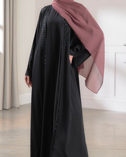 black two piece abaya