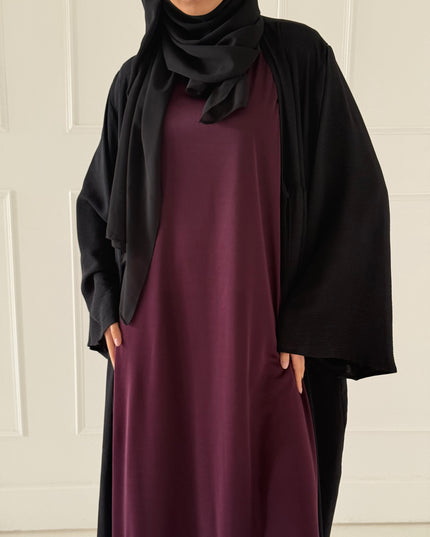 plum sleeveless slip dress