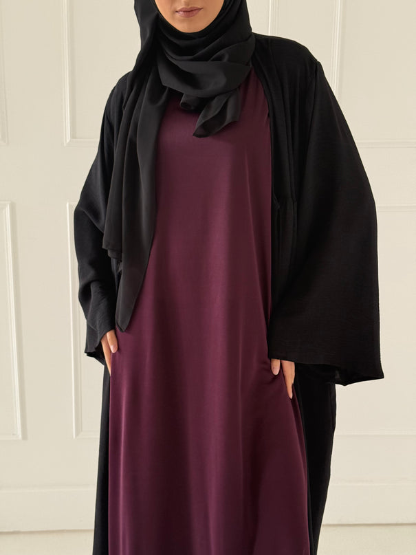 plum sleeveless slip dress