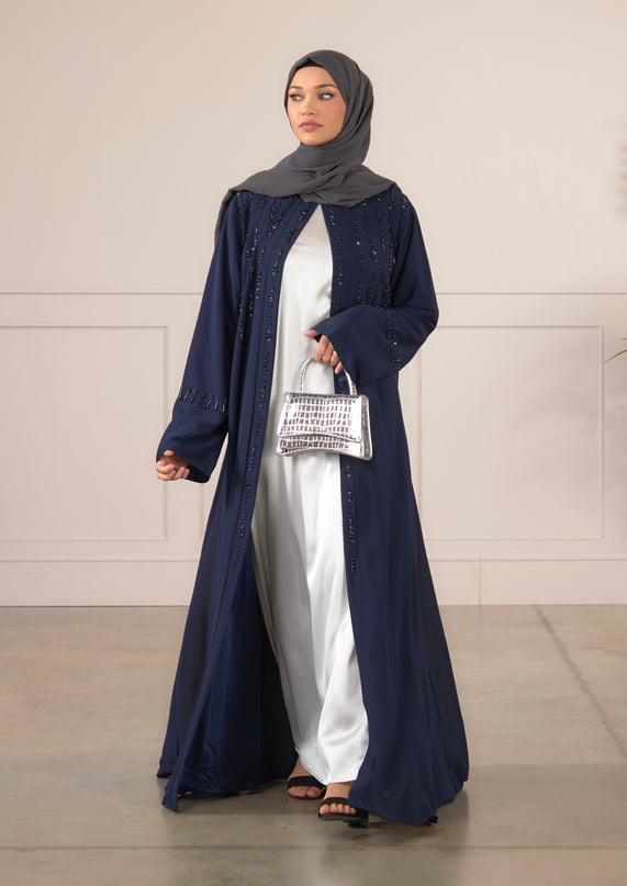 Pearl Veil Abaya - Navy