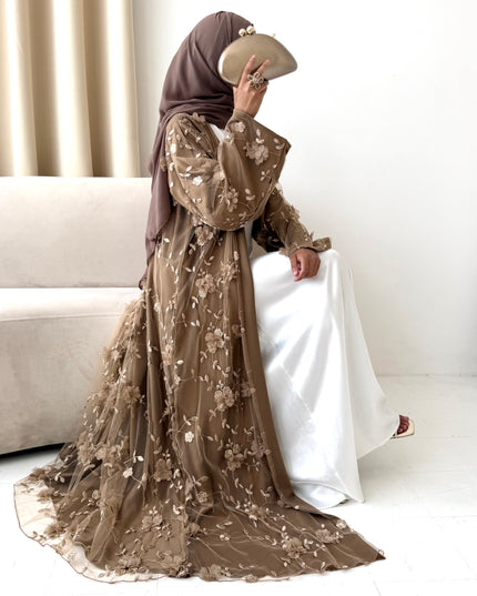 Maya Leaf Net Abaya