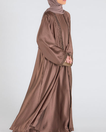 Mink Beaded Abaya Set