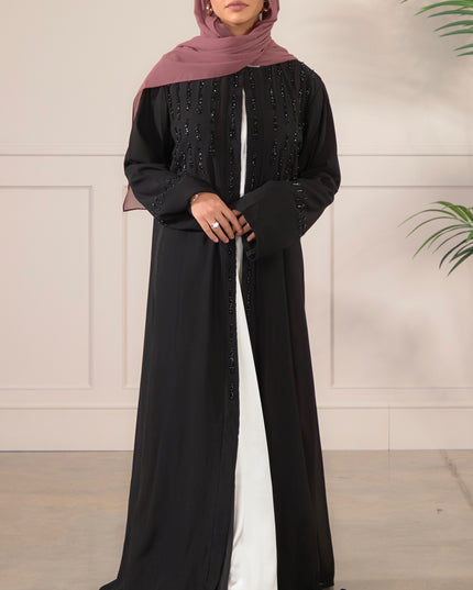 Pearl Veil Abaya - Black
