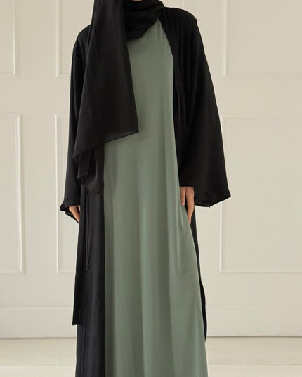 sage sleeveless slip dress