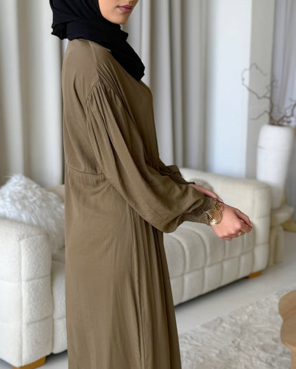 Long Shirt Dress - Khaki