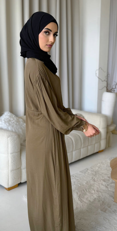 Long Shirt Dress - Khaki