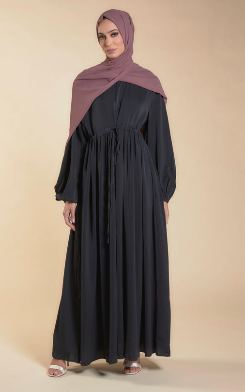 Yara Closed Abaya - Black