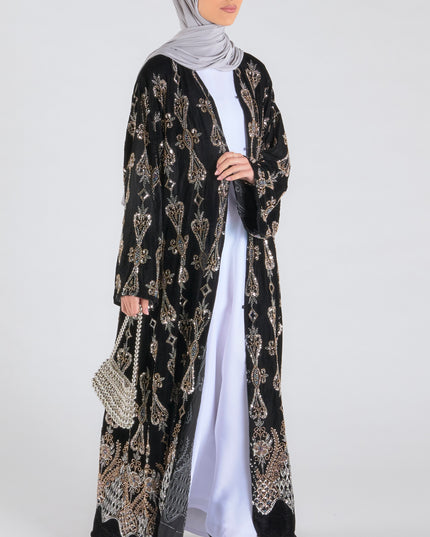 Luxe Noir Velvet Abaya - Limited Edition