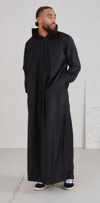 Men's Hooded Thobe - Black