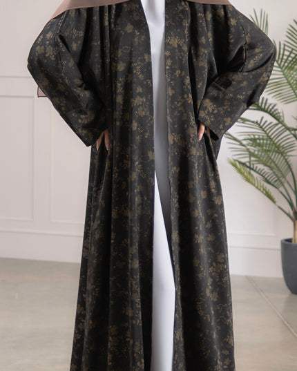 batwing gold flower abaya