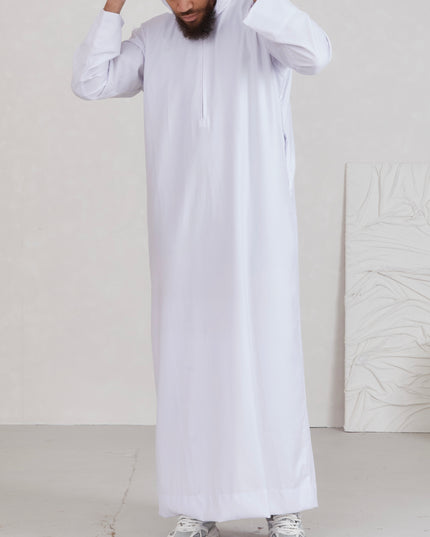 Men's Hooded Thobe - White