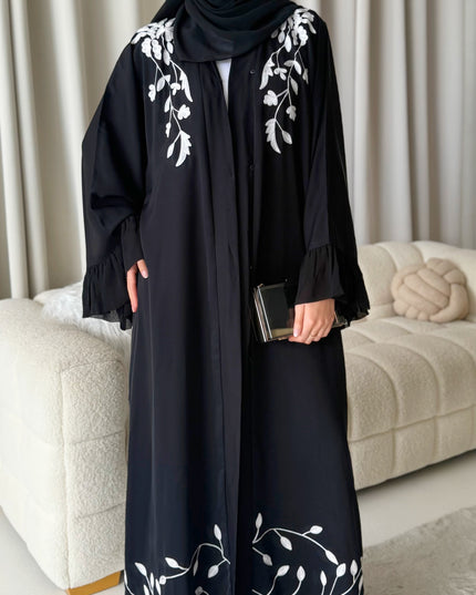Black Frill Abaya - Ready To Dispatch