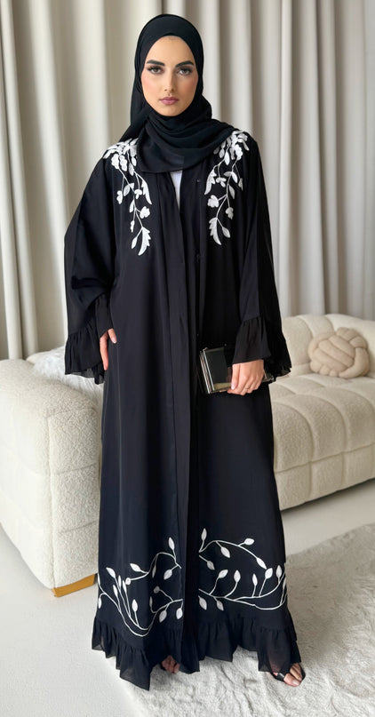 Black Frill Abaya - Ready To Dispatch