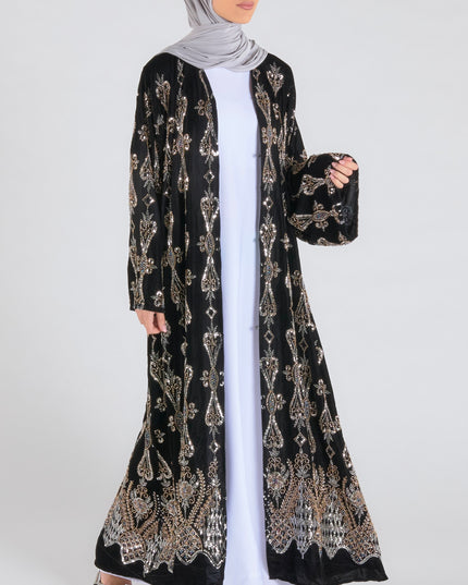 Luxe Noir Velvet Abaya - Limited Edition