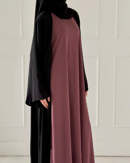 mauve sleeveless slip dress