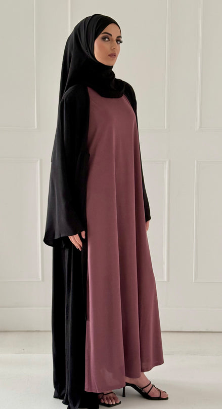 mauve sleeveless slip dress