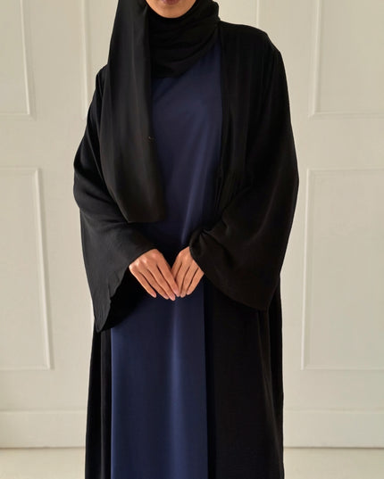 navy sleeveless slip dress