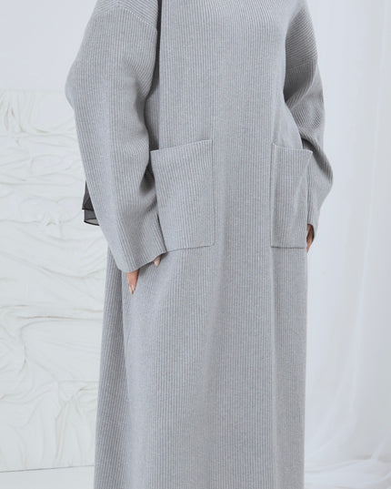 grey wool jumper dress Cable Knit Jumper Dress with Wool for Maternity