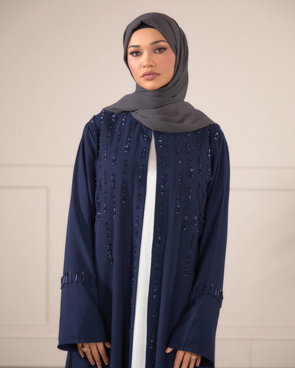 Pearl Veil Abaya - Navy