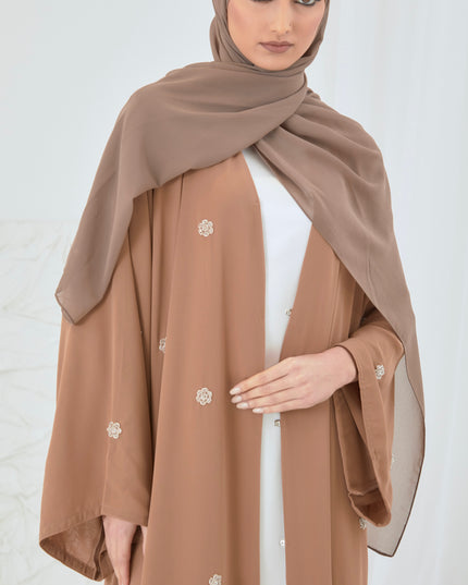 camel georgette abaya