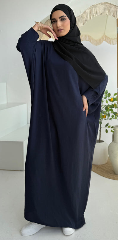 Basic Batwing Abaya - Navy