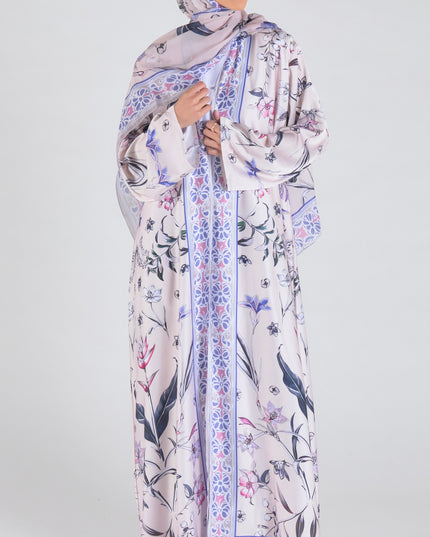 Azure Bloom Abaya - Off White