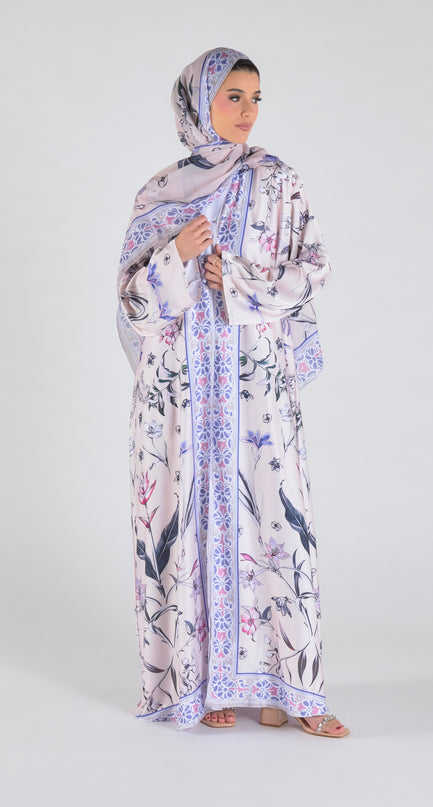 Azure Bloom Abaya - Off White