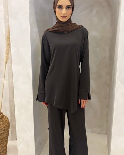 Nidha Co-ord Set - Walnut