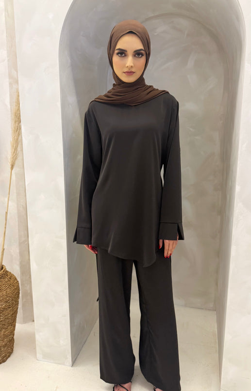 Nidha Co-ord Set - Walnut