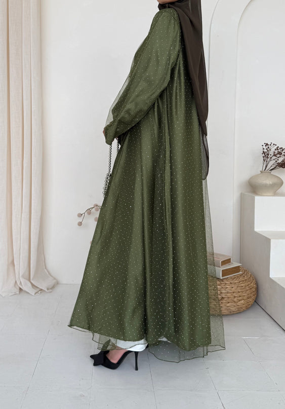 Olive Net Abaya